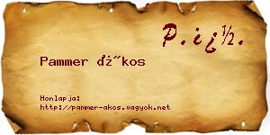 Pammer Ákos névjegykártya